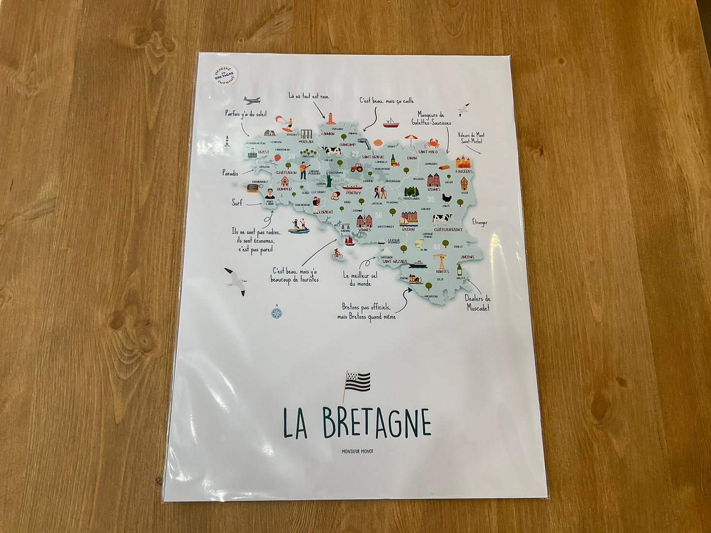 Affiche - Carte de Bretagne
