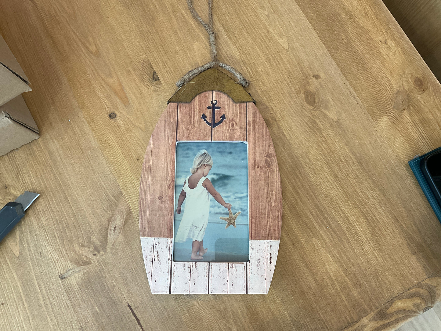 Cadre photo - Bateau en bois