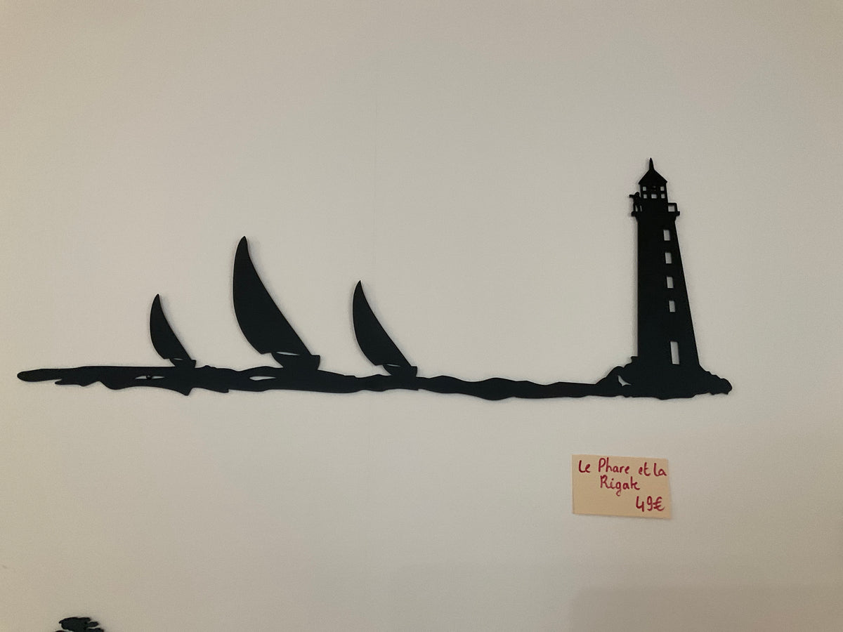 Déco métal - Le phare et la régate des voiliers