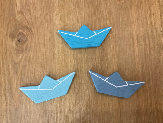 Magnet - Bateau papier en bois