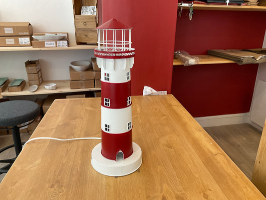 Lampe phare marin - Rouge