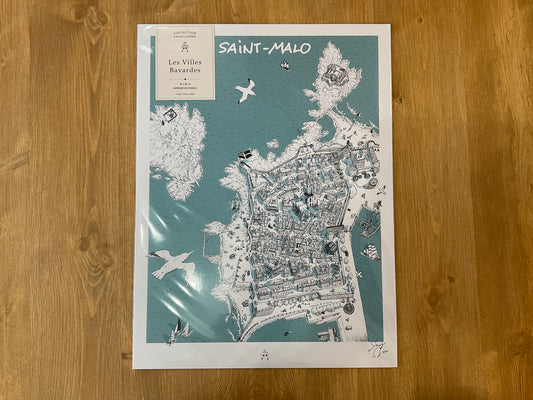 Affiche - Carte de Saint-Malo