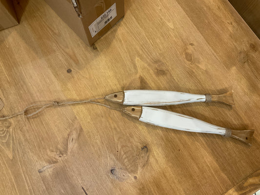 Lot de 2 poissons à suspendre - Blanc